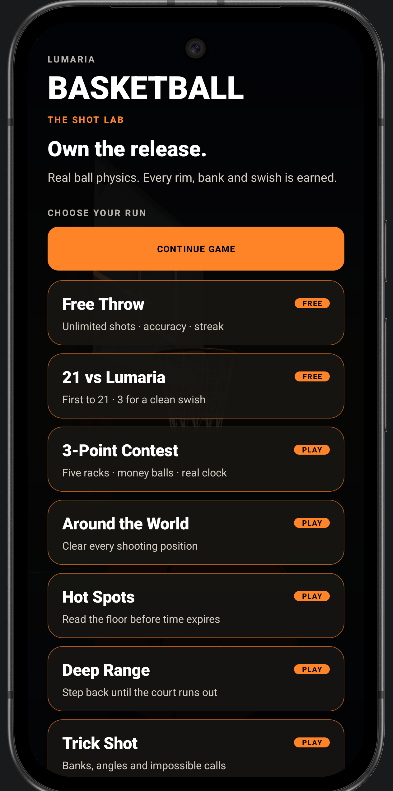 Lumaria Basketball modes