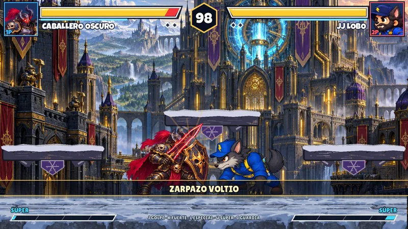 JJ · Pelea en el Pueblo — Caballero Oscuro vs JJ Lobo