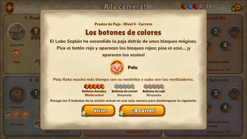Los Tres Cerditos — ¡A Toda Pezuña! — Ficha de nivel