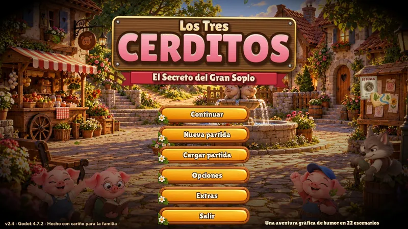 Los Tres Cerditos — El Secreto del Gran Soplo — Pantalla de título