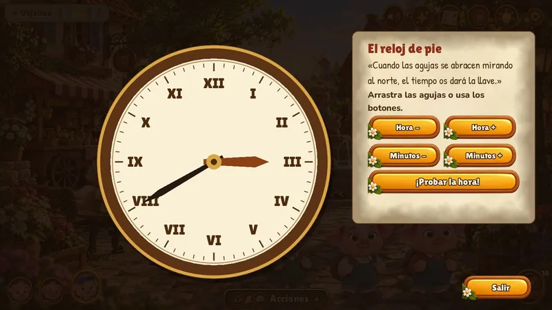 Los Tres Cerditos — El Secreto del Gran Soplo — Minijuego: el reloj de pie