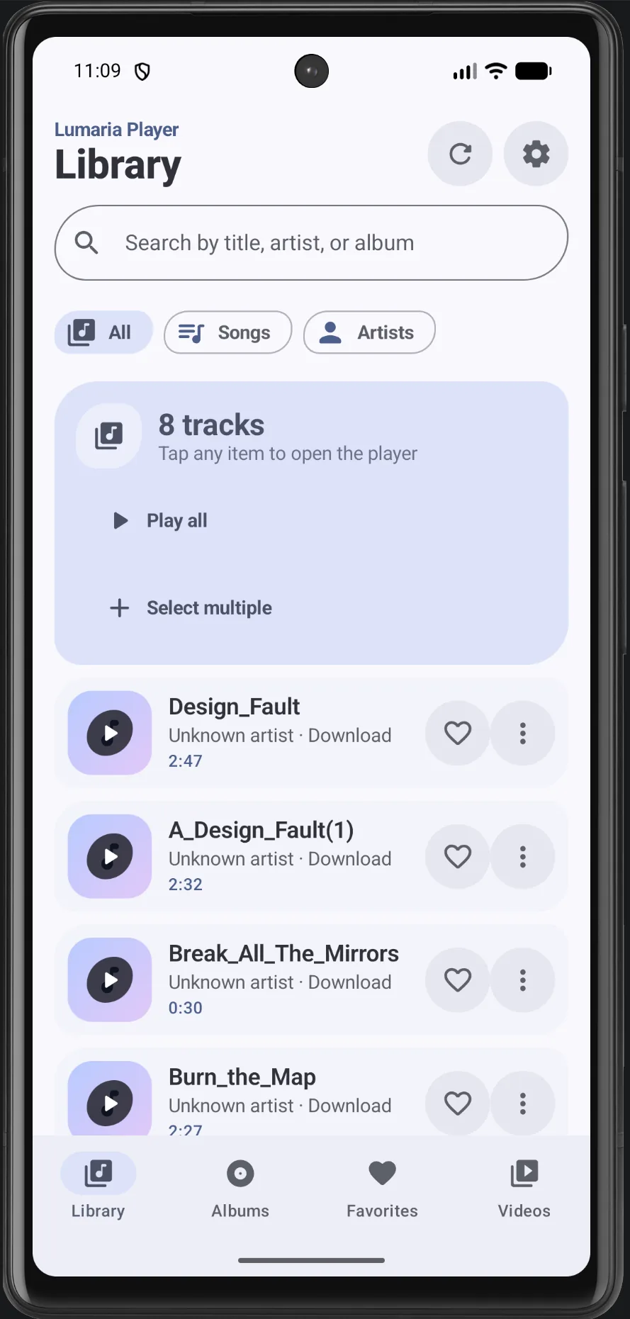 Lumaria Player — Library