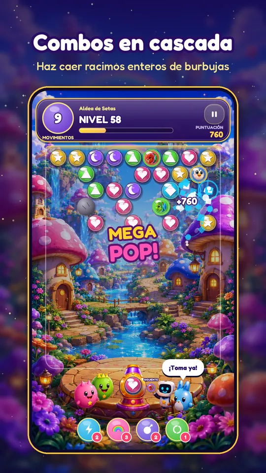 Lumaria Pop — Combos en cascada