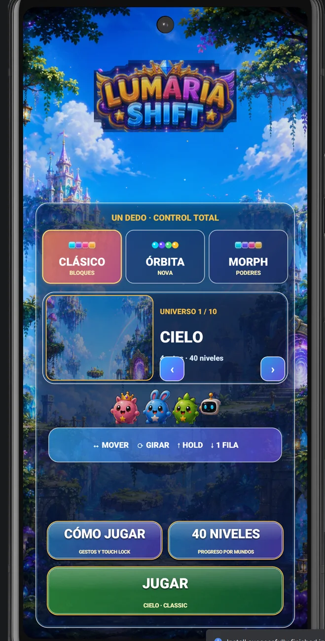 Lumaria Shift — Current game view